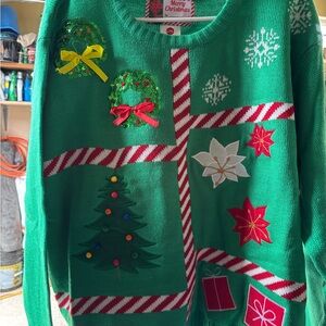 Festive Green Christmas Sweater